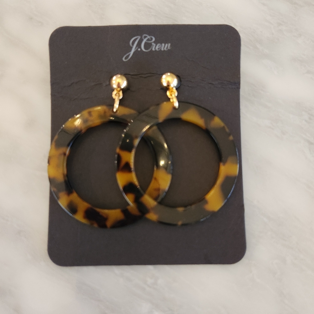 J.Crew Tortoise Shell Hoop Earrings